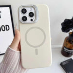 Custodia magnetica per telefono in silicone liquido con supporto per obiettivo, For iPhone Air, For iPhone 16 Pro Max, For iPhone 16 Pro