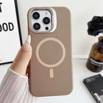 Custodia magnetica per telefono in silicone liquido con supporto per obiettivo, For iPhone Air, For iPhone 16 Pro Max, For iPhone 16 Pro