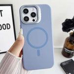Custodia magnetica per telefono in silicone liquido con supporto per obiettivo, For iPhone Air, For iPhone 16 Pro Max, For iPhone 16 Pro