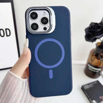 Custodia magnetica per telefono in silicone liquido con supporto per obiettivo, For iPhone Air, For iPhone 16 Pro Max, For iPhone 16 Pro