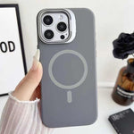 Custodia magnetica per telefono in silicone liquido con supporto per obiettivo, For iPhone 14 Pro Max, For iPhone 13 Pro Max, For iPhone 13 Pro