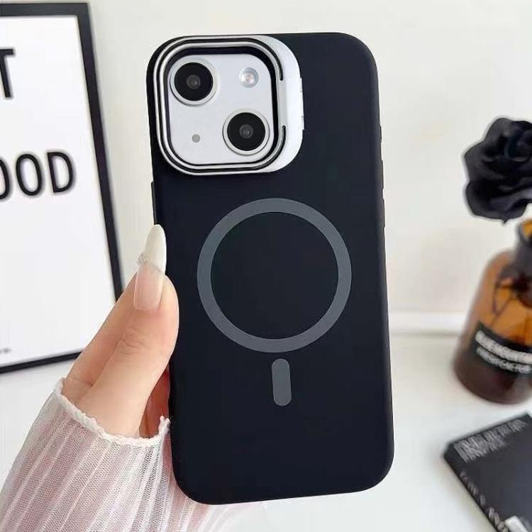 Custodia magnetica per telefono in silicone liquido con supporto per obiettivo, For iPhone 13, For iPhone 12, For iPhone 12 Pro Max