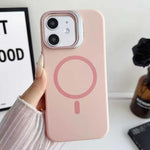 Custodia magnetica per telefono in silicone liquido con supporto per obiettivo, For iPhone 13, For iPhone 12, For iPhone 12 Pro Max