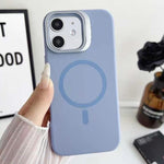 Custodia magnetica per telefono in silicone liquido con supporto per obiettivo, For iPhone 13, For iPhone 12, For iPhone 12 Pro Max