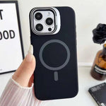 Custodia magnetica per telefono in silicone liquido con supporto per obiettivo, For iPhone 13, For iPhone 12, For iPhone 12 Pro Max