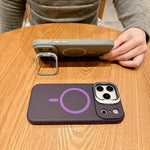 Custodia magnetica per telefono in silicone liquido con supporto per obiettivo, For iPhone 14 Pro Max, For iPhone 13 Pro Max, For iPhone 13 Pro