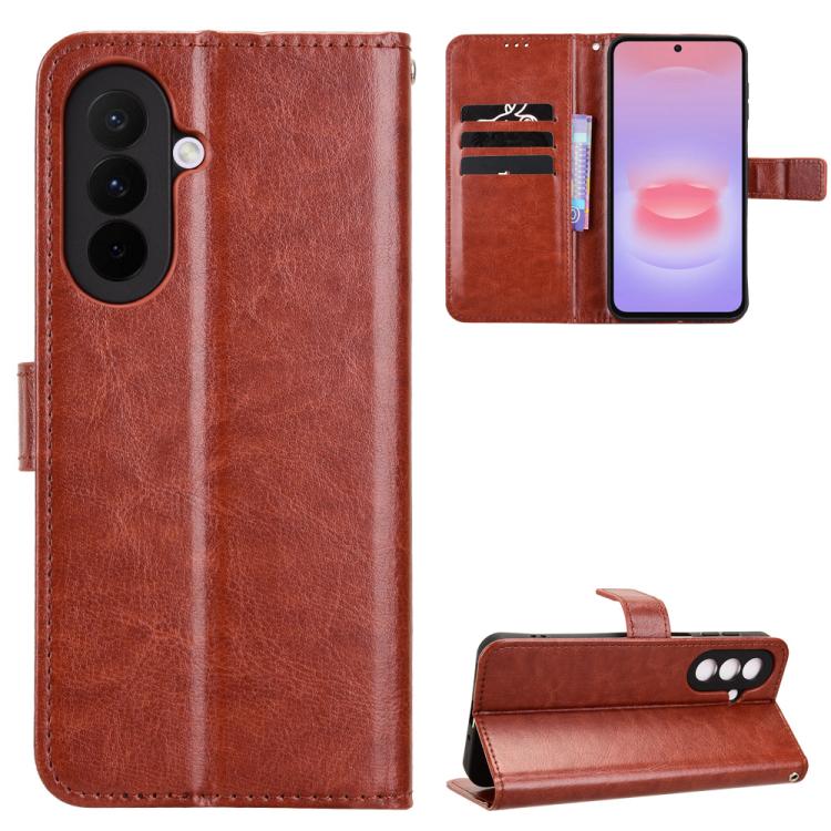 Custodia per telefono in ecopelle con texture Crazy Horse in stile retrò., For Galaxy A57 5G, For Galaxy A37 5G, For Galaxy A27 5G
