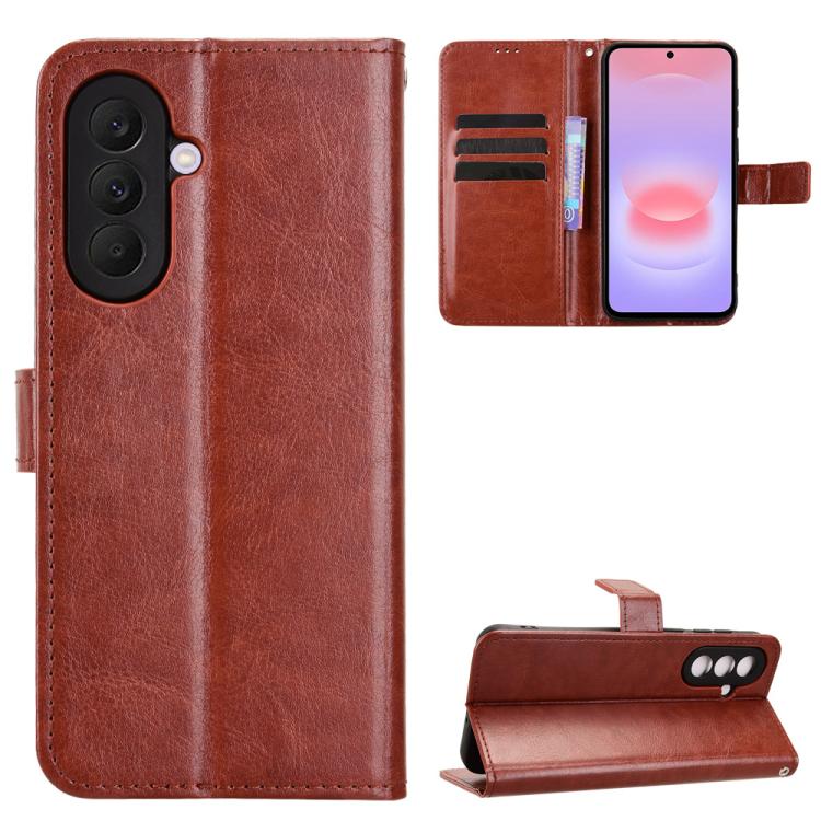 Custodia per telefono in ecopelle con texture Crazy Horse in stile retrò., For Galaxy A57 5G, For Galaxy A37 5G, For Galaxy A27 5G