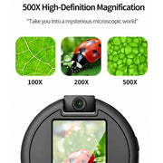 Lente d'ingrandimento intelligente portatile V5 500X con schermo IPS da 2,4 pollici