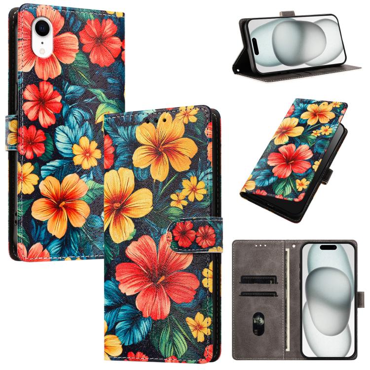 CH002 Custodia per telefono in pelle vegana con fibbia e disegno colorato, For iPhone XR, For iPhone XS Max, For iPhone 8 Plus / 7 Plus