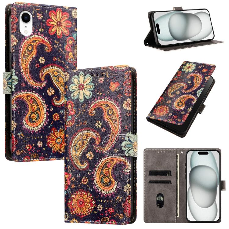 CH002 Custodia per telefono in pelle vegana con fibbia e disegno colorato, For iPhone XR, For iPhone XS Max, For iPhone 8 Plus / 7 Plus