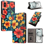 CH002 Custodia per telefono in pelle vegana con fibbia e disegno colorato, For iPhone XR, For iPhone XS Max, For iPhone 8 Plus / 7 Plus