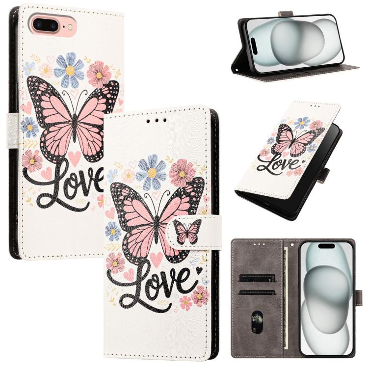 CH002 Custodia per telefono in pelle vegana con fibbia e disegno colorato, For iPhone XR, For iPhone XS Max, For iPhone 8 Plus / 7 Plus