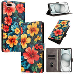 CH002 Custodia per telefono in pelle vegana con fibbia e disegno colorato, For iPhone XR, For iPhone XS Max, For iPhone 8 Plus / 7 Plus