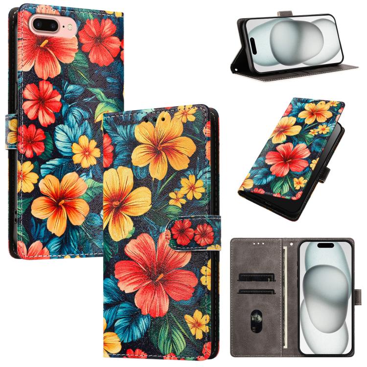 CH002 Custodia per telefono in pelle vegana con fibbia e disegno colorato, For iPhone XR, For iPhone XS Max, For iPhone 8 Plus / 7 Plus