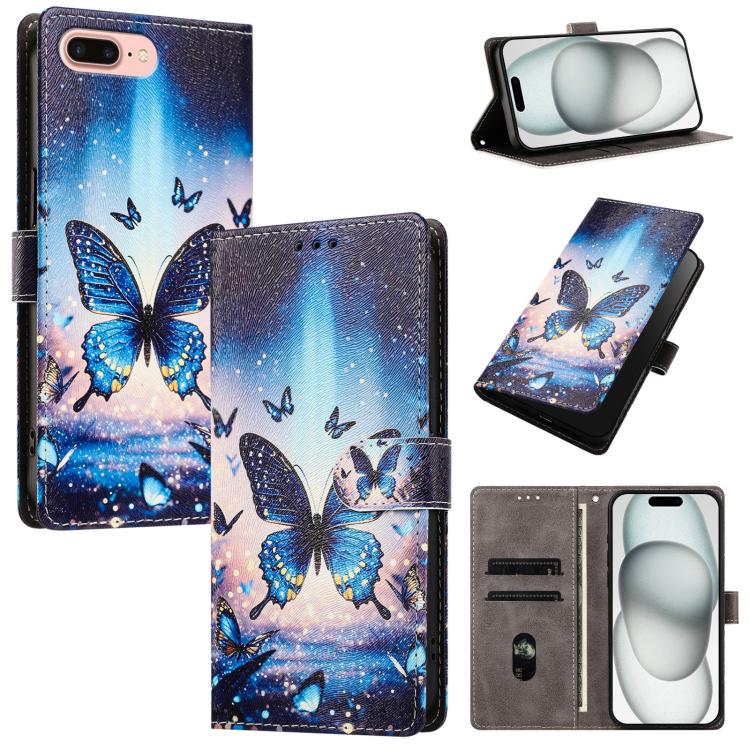 CH002 Custodia per telefono in pelle vegana con fibbia e disegno colorato, For iPhone XR, For iPhone XS Max, For iPhone 8 Plus / 7 Plus