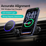 Supporto auto con ricarica wireless magnetica 15W per smartphone
