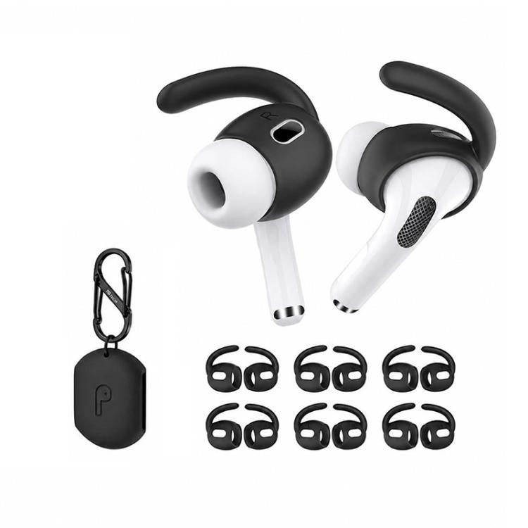 XDcase - 6 paia di copriorecchie sportivi antiscivolo in silicone con custodia e moschettone, For AirPods Pro 3