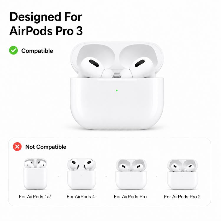 XDcase - 6 paia di copriorecchie sportivi antiscivolo in silicone con custodia e moschettone, For AirPods Pro 3