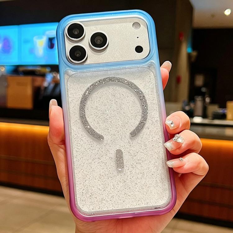 Custodia magnetica per telefono con glitter trasparente sfumato, For iPhone 17 Pro Max, For iPhone 17 Pro, For iPhone 17, For iPhone 16 Pro Max, For iPhone 16 Pro, For iPhone 15 Pro Max