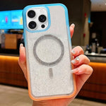 Custodia magnetica per telefono con glitter trasparente sfumato, For iPhone 15 Pro, For iPhone 15