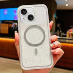 Custodia magnetica per telefono con glitter trasparente sfumato, For iPhone 15 Pro, For iPhone 15