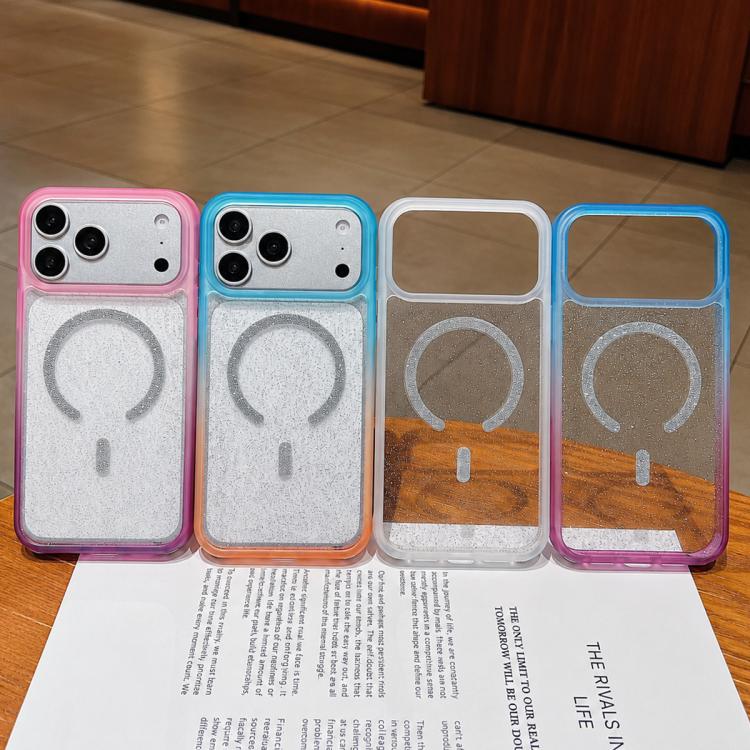 Custodia magnetica per telefono con glitter trasparente sfumato, For iPhone 17 Pro Max, For iPhone 17 Pro, For iPhone 17, For iPhone 16 Pro Max, For iPhone 16 Pro, For iPhone 15 Pro Max