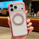 Custodia per telefono con supporto magnetico rotante e glitter trasparente sfumato, For iPhone 17 Pro Max, For iPhone 17 Pro, For iPhone 17, For iPhone 16 Pro Max, For iPhone 16 Pro, For iPhone 15 Pro Max