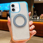 Custodia per telefono con supporto magnetico rotante e glitter trasparente sfumato, For iPhone 17 Pro Max, For iPhone 17 Pro, For iPhone 17, For iPhone 16 Pro Max, For iPhone 16 Pro, For iPhone 15 Pro Max