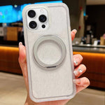 Custodia per telefono con supporto magnetico rotante e glitter trasparente sfumato, For iPhone 15 Pro, For iPhone 15