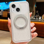 Custodia per telefono con supporto magnetico rotante e glitter trasparente sfumato, For iPhone 15 Pro, For iPhone 15