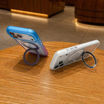 Custodia per telefono con supporto magnetico rotante e glitter trasparente sfumato, For iPhone 15 Pro, For iPhone 15
