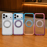 Custodia per telefono con supporto magnetico rotante e glitter trasparente sfumato, For iPhone 15 Pro, For iPhone 15