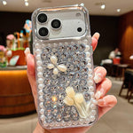 Custodia per telefono in acrilico fatta a mano con farfalla e strass di perle., For iPhone 17 Pro Max, For iPhone 17 Pro, For iPhone 17, For iPhone 16 Pro Max