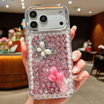 Custodia per telefono in acrilico fatta a mano con farfalla e strass di perle., For iPhone 17 Pro Max, For iPhone 17 Pro, For iPhone 17, For iPhone 16 Pro Max