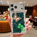 Custodia per telefono in acrilico fatta a mano con farfalla e strass di perle., For iPhone 17 Pro Max, For iPhone 17 Pro, For iPhone 17, For iPhone 16 Pro Max