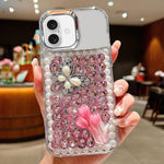 Custodia per telefono in acrilico fatta a mano con farfalla e strass di perle., For iPhone 17 Pro Max, For iPhone 17 Pro, For iPhone 17, For iPhone 16 Pro Max