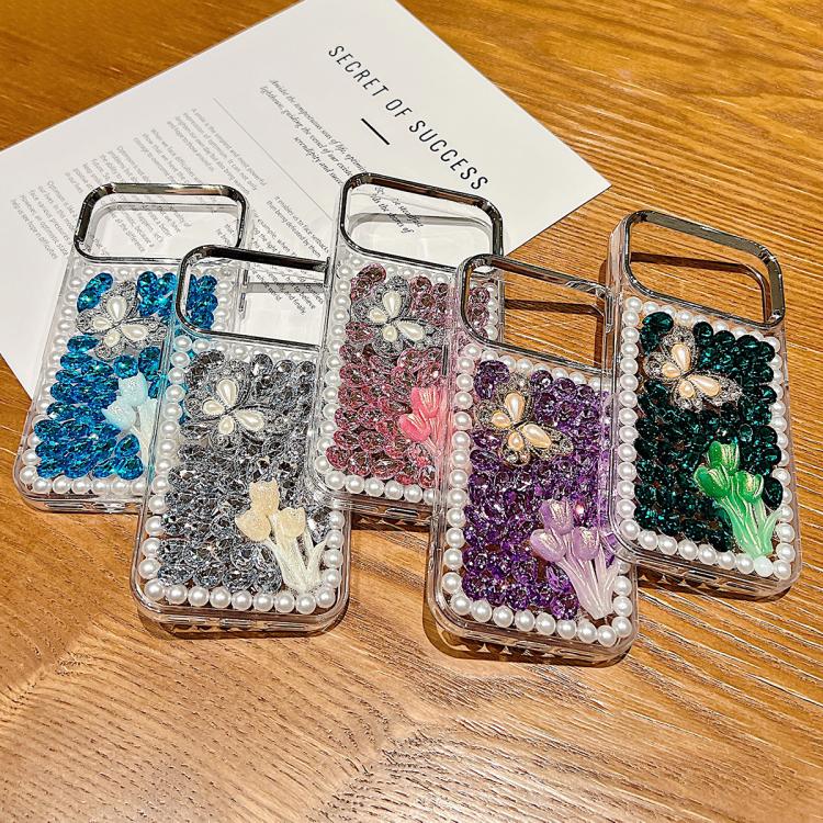 Custodia per telefono in acrilico fatta a mano con farfalla e strass di perle., For iPhone 17 Pro Max, For iPhone 17 Pro, For iPhone 17, For iPhone 16 Pro Max