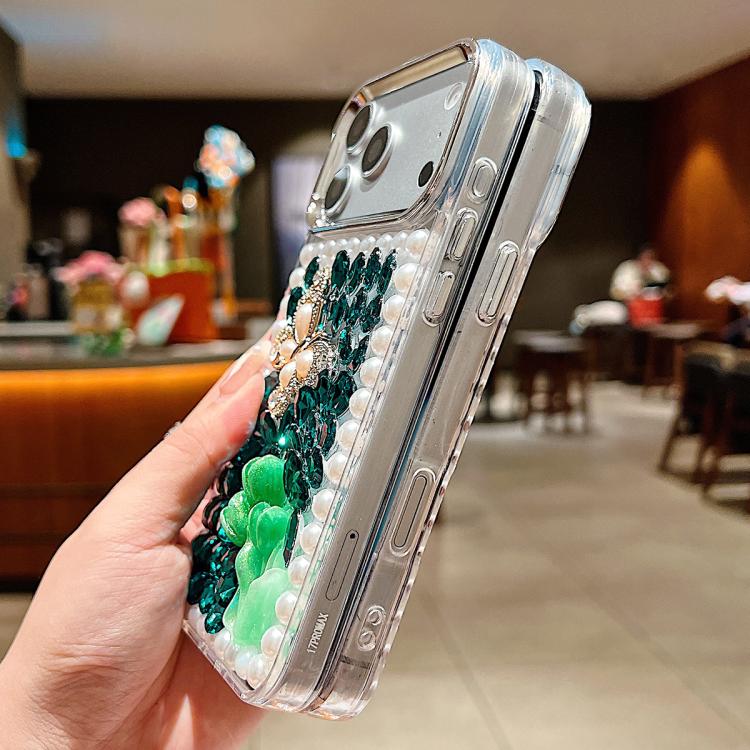 Custodia per telefono in acrilico fatta a mano con farfalla e strass di perle., For iPhone 17 Pro Max, For iPhone 17 Pro, For iPhone 17, For iPhone 16 Pro Max