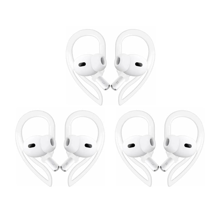 XDcase 3 paia di ganci auricolari sportivi antiscivolo in gomma morbida, For AirPods 3/2/1 & Pro 3/2/1
