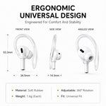 XDcase 3 paia di ganci auricolari sportivi antiscivolo in gomma morbida, For AirPods 3/2/1 & Pro 3/2/1