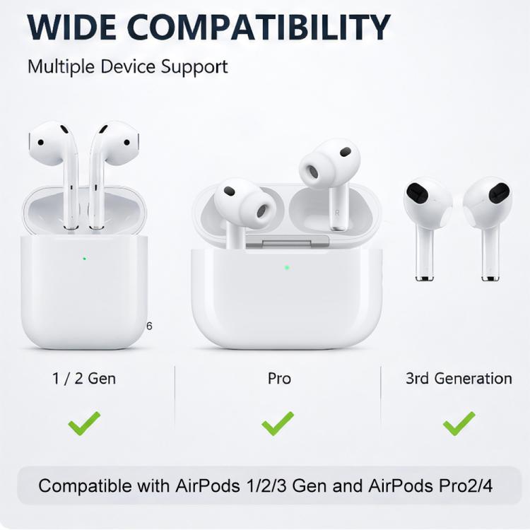 XDcase 3 paia di ganci auricolari sportivi antiscivolo in gomma morbida, For AirPods 3/2/1 & Pro 3/2/1