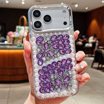Custodia per telefono in acrilico realizzata a mano con perle, doppia farfalla e strass., For iPhone 17 Pro Max, For iPhone 17 Pro, For iPhone 17, For iPhone 16 Pro Max