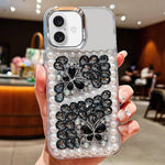Custodia per telefono in acrilico realizzata a mano con perle, doppia farfalla e strass., For iPhone 17 Pro Max, For iPhone 17 Pro, For iPhone 17, For iPhone 16 Pro Max