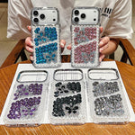 Custodia per telefono in acrilico realizzata a mano con perle, doppia farfalla e strass., For iPhone 15 Pro Max