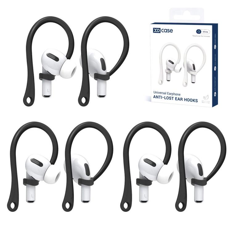 XDcase 3 paia di ganci auricolari sportivi antiscivolo in gomma morbida, For AirPods / Galaxy Buds