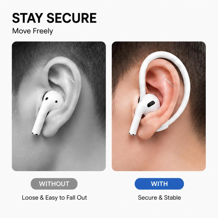 XDcase 3 paia di ganci auricolari sportivi antiscivolo in gomma morbida, For AirPods / Galaxy Buds