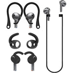 Set combinato di copriorecchie sportivi antiscivolo in silicone XDcase, ganci per le orecchie e cinturino anti-smarrimento, For Galaxy Buds3 Pro