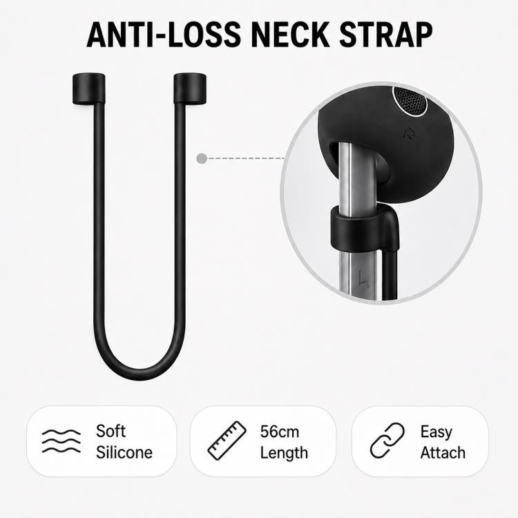 Set combinato di copriorecchie sportivi antiscivolo in silicone XDcase, ganci per le orecchie e cinturino anti-smarrimento, For Galaxy Buds3 Pro
