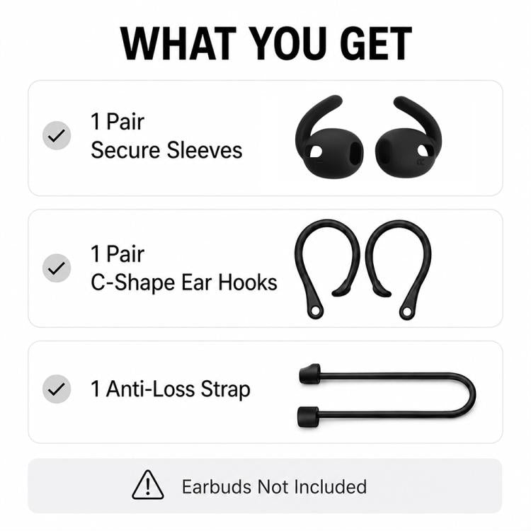 Set combinato di copriorecchie sportivi antiscivolo in silicone XDcase, ganci per le orecchie e cinturino anti-smarrimento, For Galaxy Buds3 Pro